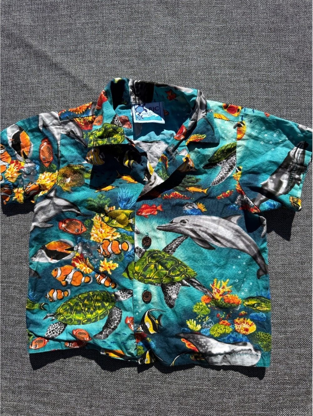 RJC Hawaiian Shirt 2T toddler with Ocean Life Print Made in Hawaii USA
